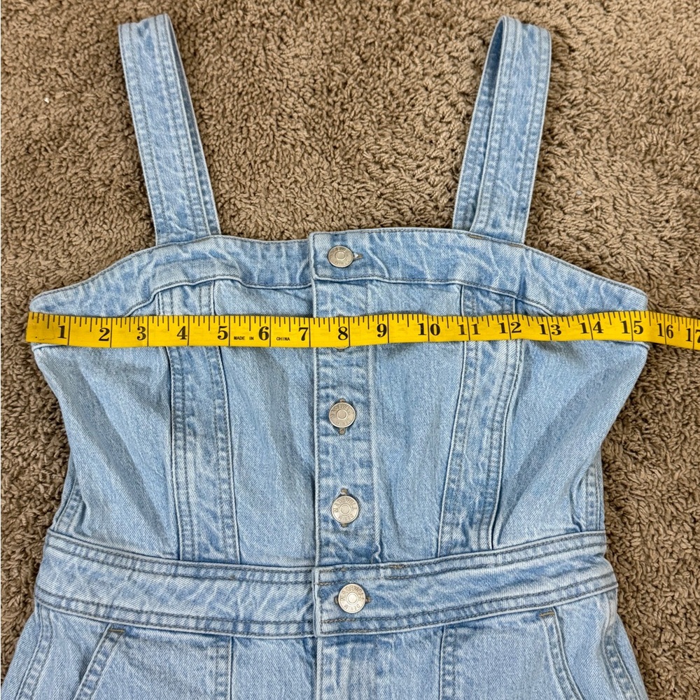 Madewell Light Blue Gillam Wash Stitched Straps Denim Jumpsuit SKU0398 - Picture 5 of 13